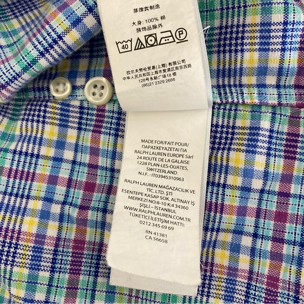 Polo Ralph Lauren Classic Fit Oxford Button Down Shirt Plaid Colorful Mens L - Picture 13 of 16